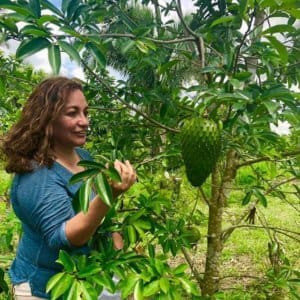 Mila Lazo with Graviola leaf & fruit.